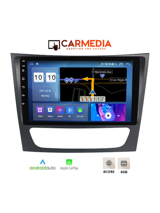 Carmedia Auto-Audiosystem für Mercedes-Benz E Klasse / CLS Klasse 2003-2009 (Bluetooth/USB/WiFi/GPS/Apple-Carplay/Android-Auto) mit Touchscreen 9"