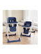 Dream House Foldable Baby Highchair with Adjustable Height Blue
