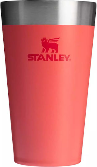 Stanley Adventure Stacking Glass Thermos Stainless Steel BPA Free 470ml Hot Coral