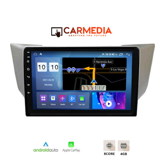 Carmedia Ηχοσύστημα Αυτοκινήτου για Lexus RX 2003-2008 (Bluetooth/USB/WiFi/GPS/Apple-Carplay/Android-Auto) με Οθόνη Αφής 9"