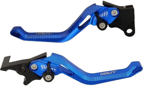 Apido Set Brems-/Kupplungshebel für Motorräder Einstellbar Blau ΜΑΝ-0799-000