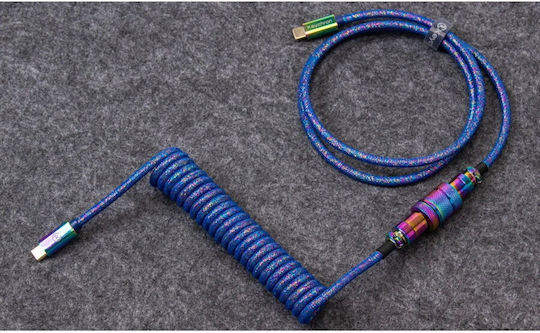Keychron Spiral USB 3.2 Cable USB-C male - USB-C Blue 1.08m