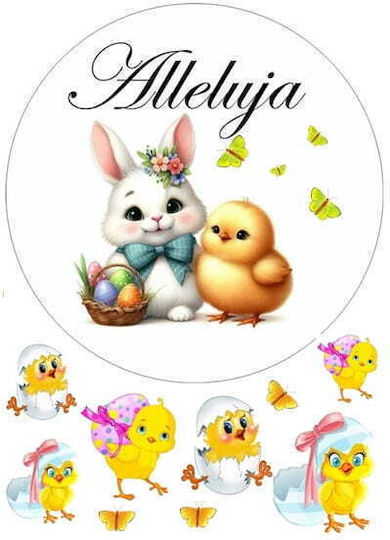 Cake Topper Chick Kaninchen Ostern Alleluia Ostern Muster1.20