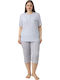 Lindros Set Pijamale pentru Femei Gray