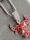 Silver Star Necklace Zodiac Sign Taurus Steel with Zircon Red