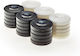 Manopoulos Pearl Felt Checkers for Backgammon Black 3.6cm