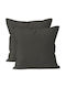 Διακοσμητική Μαξιλαροθήκη Linen από 100% Βαμβάκι Black 60x60εκ.