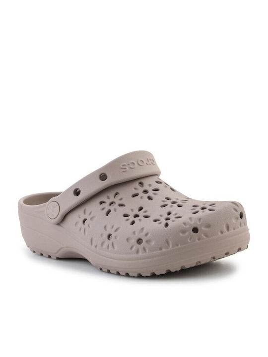 Crocs Classic Floral Femei Sabot Maro