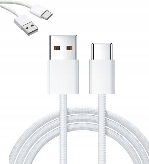 Zenwire Braided USB 2.0 Cablu USB-C bărbătesc - USB-A / USB-C Alb 2m