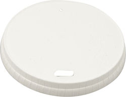 Einwegbecherdeckel für Schluck-Deckel Papier Flach Weiß Papierbecher 8oz 50 Stück