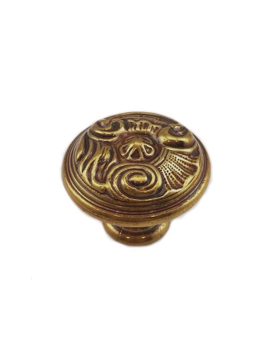 Πόμολο Επίπλων Giusti 2028 Χρυσό Πατίνα Gold France Φ30mm