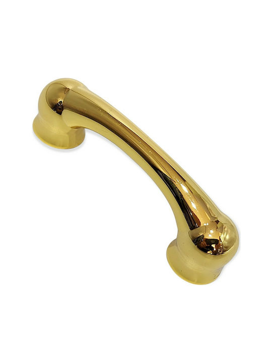 Italian Furniture Handle Mandelli 9012-oro Gold Glossy Size 6.4cm