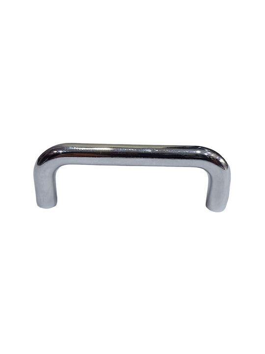 Italian Furniture Handle Eureka 11549-096-ino Chrome Glossy Size 9.6cm