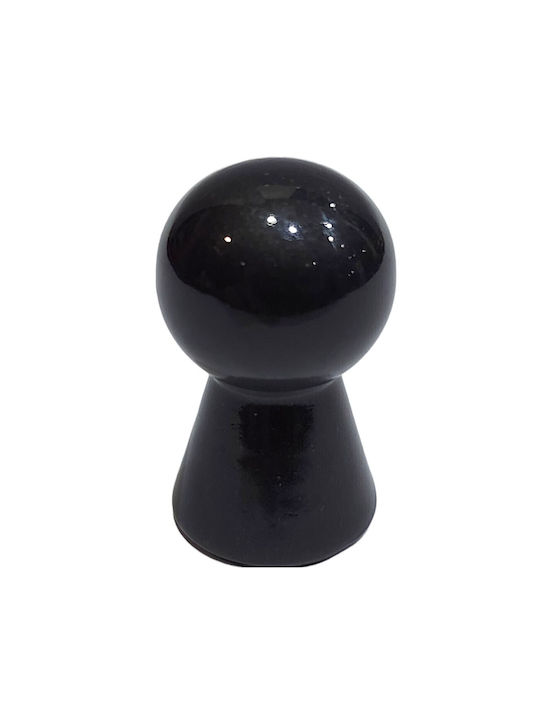 Italian Furniture Knob Eureka 11723-000-nel1 Black Acrylic Resin D.17