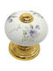 Italian Porcelain Front Door Knob Mandelli 10553-oro1 24k Gold Plated Dimensions 67 × 67 × 72 Mm
