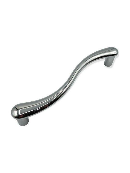Italienische Messing Türgriff Cal 4899-000-ino Chrom Glänzend Maße 24,0cm