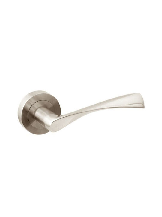 Door Handle Rosette Finetto Art.801156 127x50mm Satin Inox Left Front Door 243-801a145bsn-Left Front Door