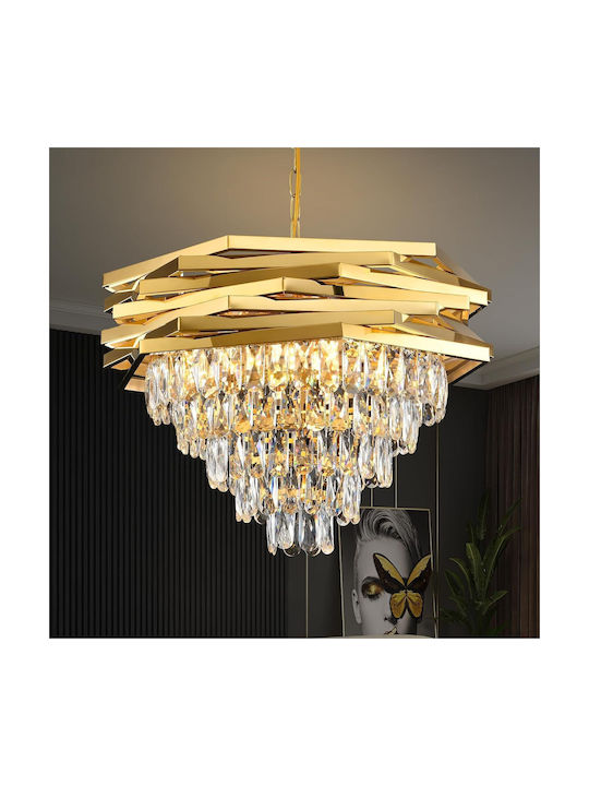 Πολυέλαιος Ø60cm με Κρύσταλλα Χρυσός PAN-29 GOLD