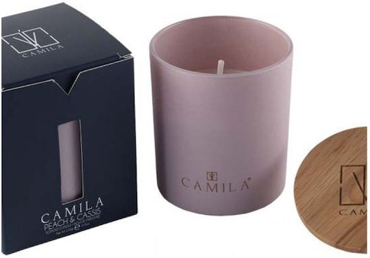 Ароматична Свещ Буркан Camila Wood Peach & Cassis 140гр