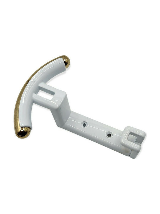 Italian Wall Hanger Zamac Eureka 2070-00-11b1 Glossy White-Gold Dimensions 141×101×58 Mm
