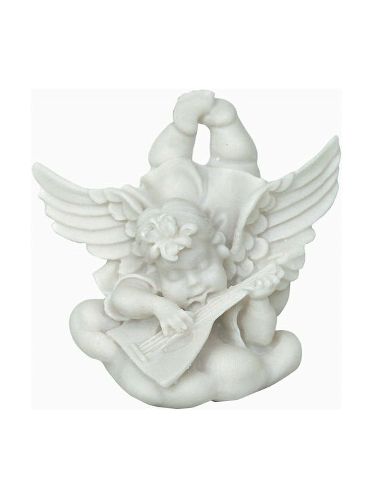 Engel Spielt Musik Statuette Alabaster Weiß 11cm