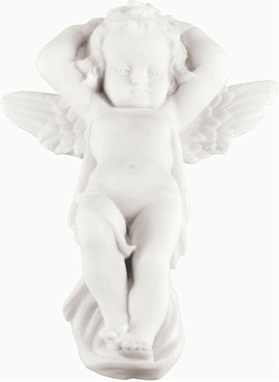 Engelchen Statuette Alabaster Weiß 15cm