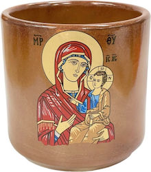 Lampă Ulei Cupă Ceramică Theomitor Glazurată Maro
