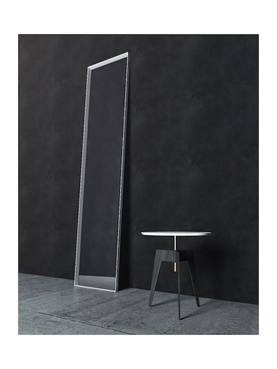 Oglindă De Podea Cu Cadru Metalic Alb 200x45cm