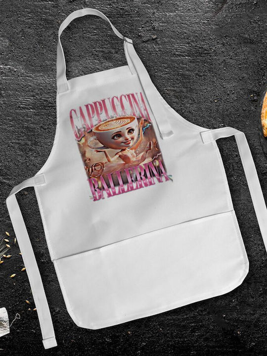 Koupakoupa Ballerina Capuchina Funk Kids Apron White 22x40cm