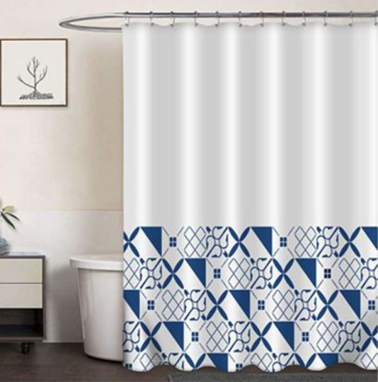 Forhome 930322 Κουρτίνα Μπάνιου Υφασμάτινη Peva 180x180cm Σχέδιο Σχήματα Home