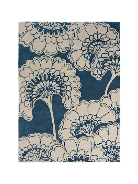 Japanese Floral Rug 39708 Midnight Florence Bro...