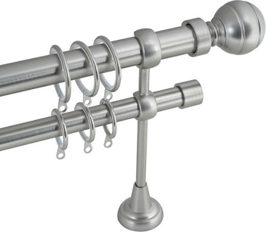 Metallic Extendable Curtain Pole A3 Diameter 25 1.40m 2.50m Matte Nickel Double