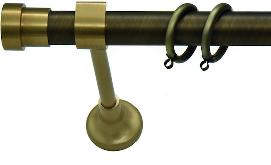 Decorpat Μεταλλικό Κουρτινόξυλο Fugo Μονό Φ25mm