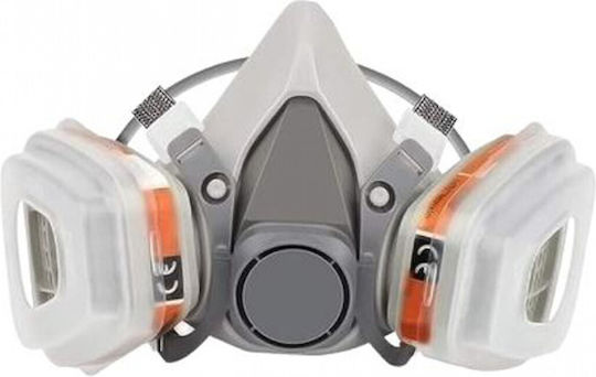 Mask Half Face with Activated Carbon Filters Filters Gray