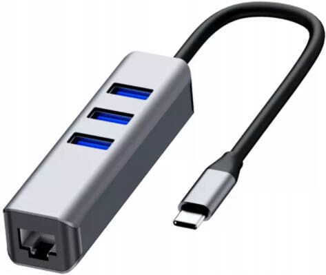 Zenwire USB Hub 10 Ports USB 3.0 with USB-C Connection Ethernet Gray