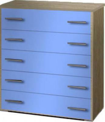 183107 Kommode 5 Schubladen Melamin 80x45x90 Höhe Eiche-Siena