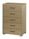 184280 Melamin Kommode 5 Schubladen Schmal 60×45×90 Höhe Eiche