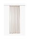 Gray Pale Curtain Tab Top Pom-Poms On The Side 1.40x2.60