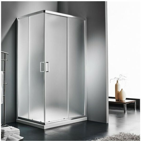 Starlet Offset Corner Entry Cs 10070 Fabric Ασύμμετρη Καμπίνα Ντουζιέρας 100χ70 2 Σταθερά & 2 Συρόμενα Φύλλα