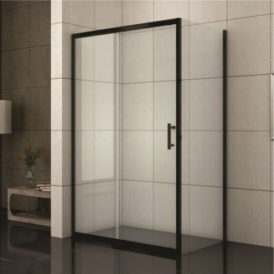 Кабинет Ъглов Душ Черен Icl 1506b 100x80x185