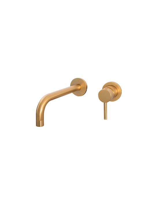 Built-in Bathroom Sink Faucet Serie Mm Matte Brushed Gold Mxlimcmmoso Sphera
