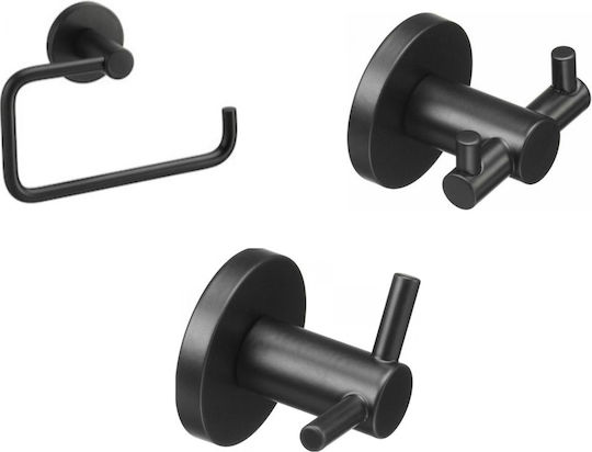 Verdi Sigma Schwarzes Matt Badezimmerzubehör-Set Handtuchhalter Haken Bad Doppel
