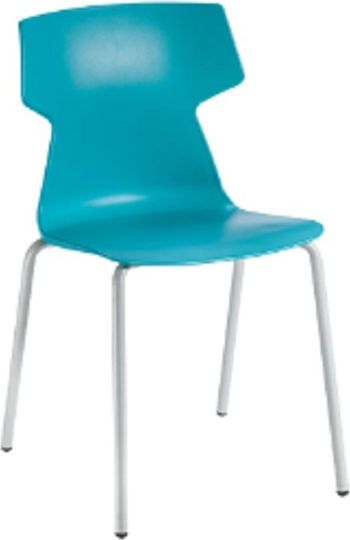 Scaun Metalic Timp de Poliuretan Albastru Deschis Dimensiuni 44x47x43/77 Cm