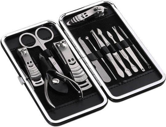 Manicure Pedicure Kit Zenifique 12 Pieces Stainless Steel Black Case