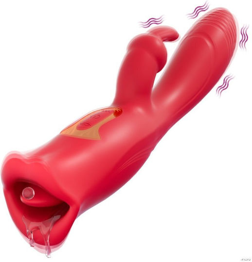 Kinksters 3-in-1 Pleasure Vibrator Kaninchen Rot