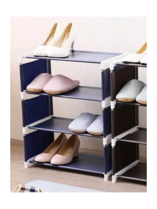 Mini Faltbare Einfarbige Schuhorganisator 4 Regale 43x26x72cm Blau