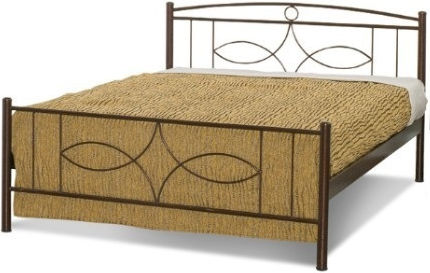 Metal Single Bed Serifos Bronze Black Mattress 90x200cm Evia Strom Model Morfeas