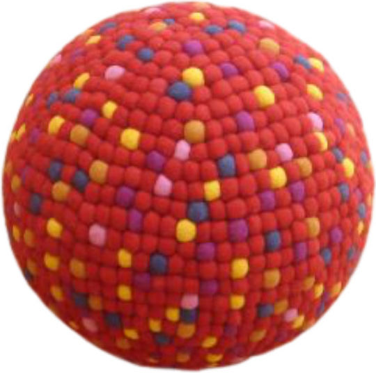 Pouf Σκαμπο Πουφ Jgs S.a Balls Rug Pouf Κόκκινο Ροζ Stool-019 45χ45cm