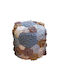 Pouf Σκαμπο Πουφ Jgs S.a Ivory Μπλε Taupe Hk-47b Round Stool Stool-213 45x45x45cm