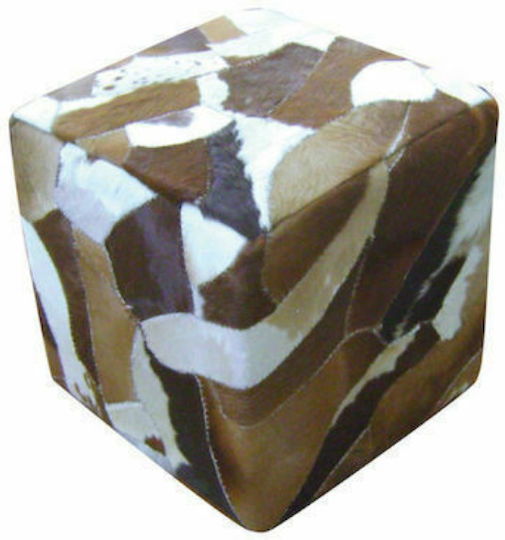 Pouf Hocker Πουφ Jgs S.a Leder Beige Braun Kb-422 Hocker 45x45x45cm